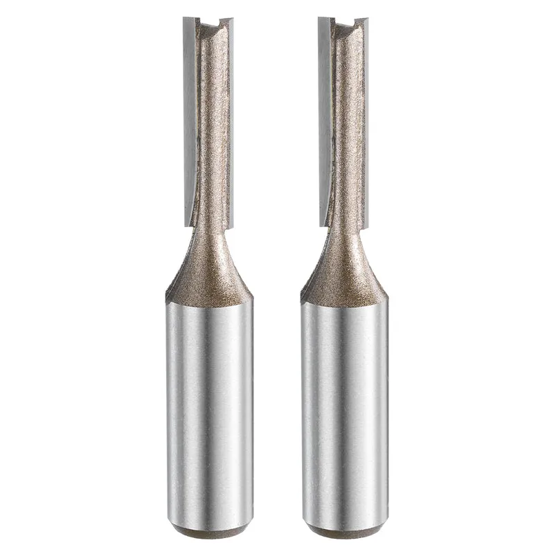 2pcs Straight Router Bit 1/2 Shank 9/32" Cutting Dia 2 Flutes 1.18" YG6 Carbide
