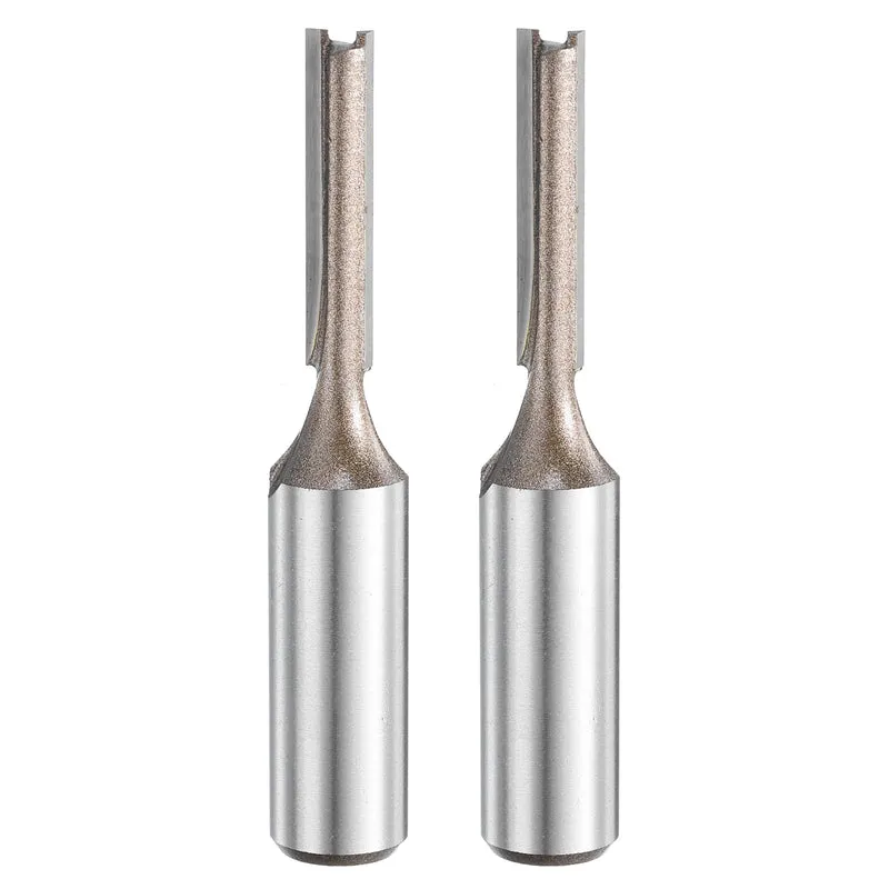 2pcs Straight Router Bit 1/2 Shank 15/64" Cutting Dia 2 Flutes 1.18" YG6 Carbide