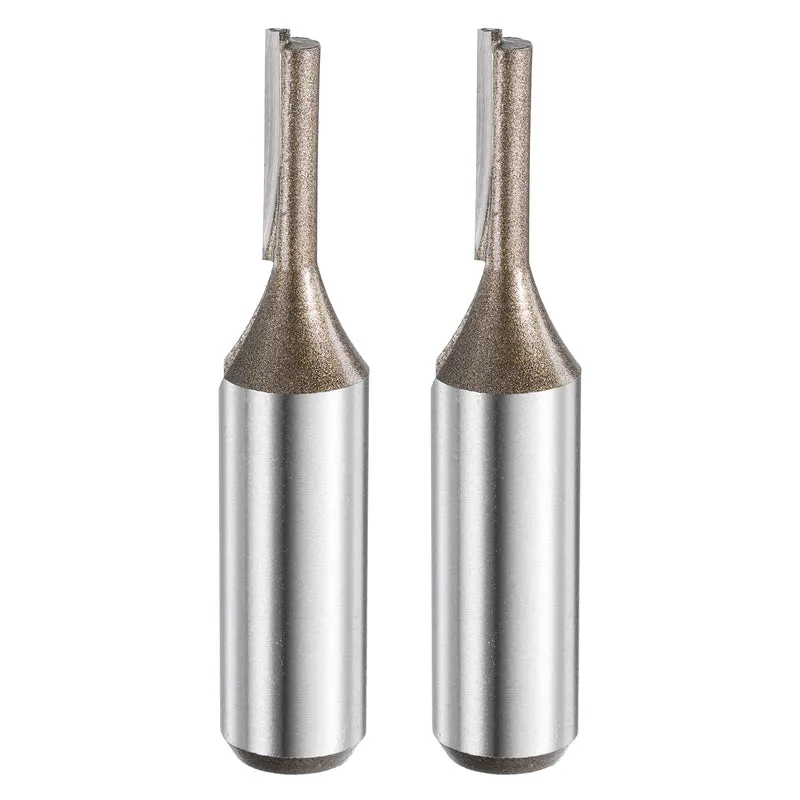 2pcs Straight Router Bit 1/2 Shank 13/64" Cutting Dia 2 Flutes 0.79" YG6 Carbide