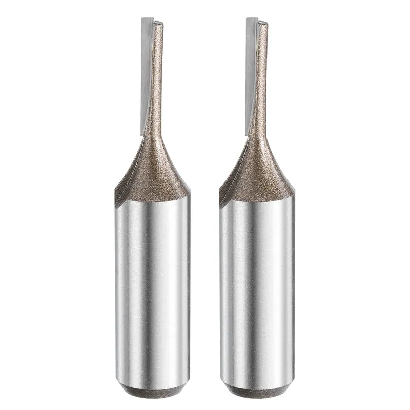 2pcs Straight Router Bit 1/2 Shank 5/32" Cutting Dia 2 Flutes 0.79" YG6 Carbide