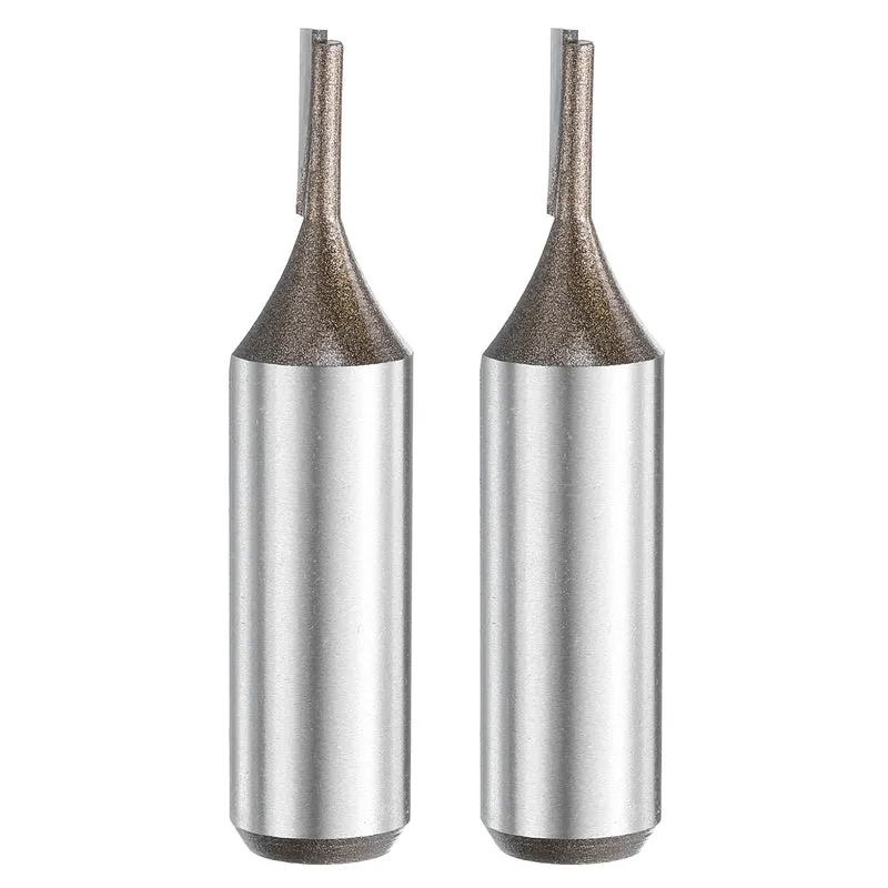 2pcs Straight Router Bit 1/2 Shank 1/8" Cutting Dia 2 Flutes 0.51" YG6 Carbide