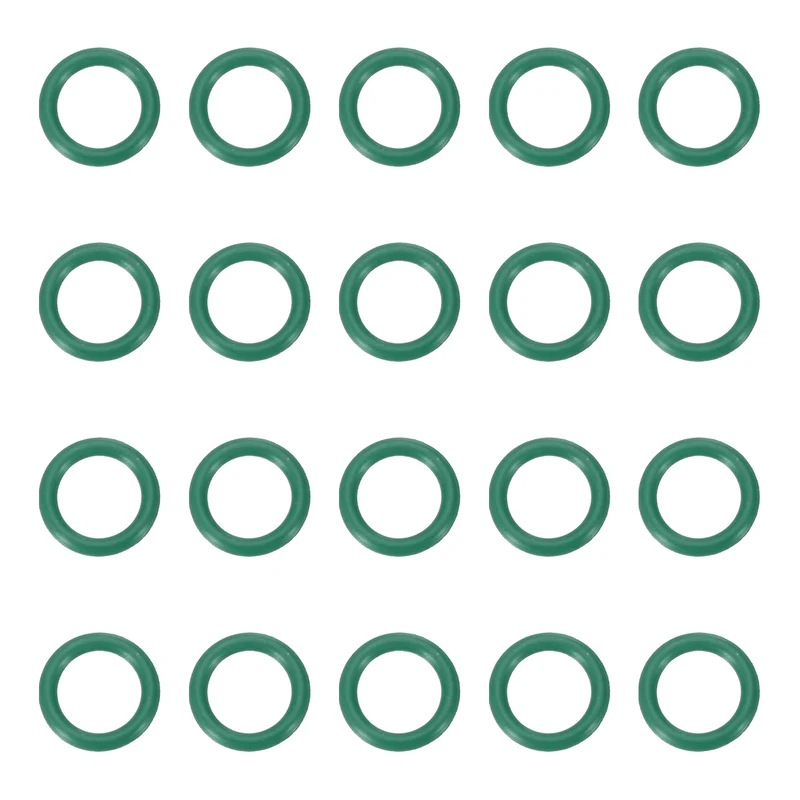 20Pcs Fluorine Rubber O-Ring 9.5mm OD 6.5mm ID 1.5mm Width,FKM Seal Gasket,Green