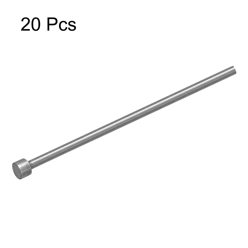 Straight Ejector Pins, 3mm Dia 65Mn Steel Round Tip Punch 100 Long 20Pcs