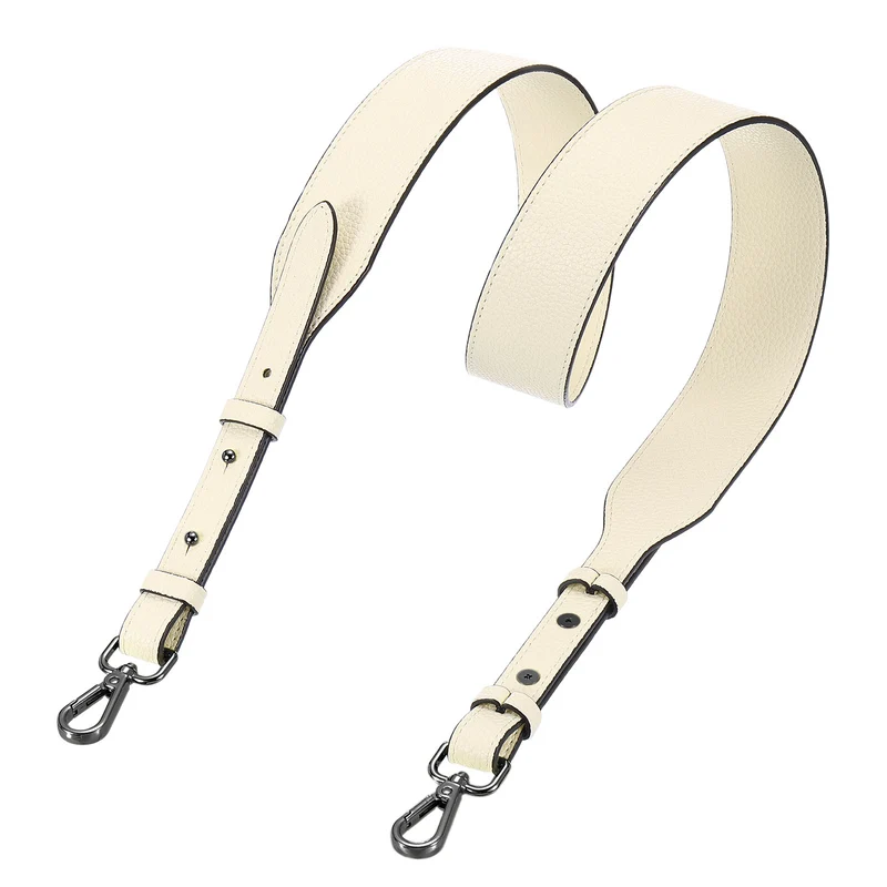 45.3" Adjustable PU Leather Purse Strap Crossbody Replacement Cream/Black