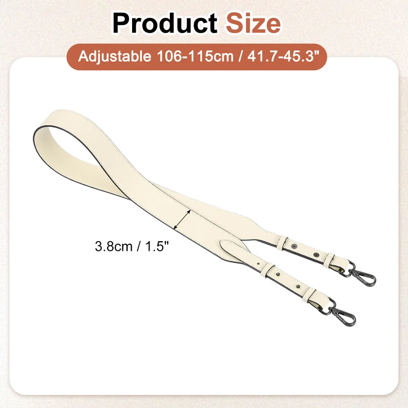 45.3" Adjustable PU Leather Purse Strap Crossbody Replacement Cream/Black