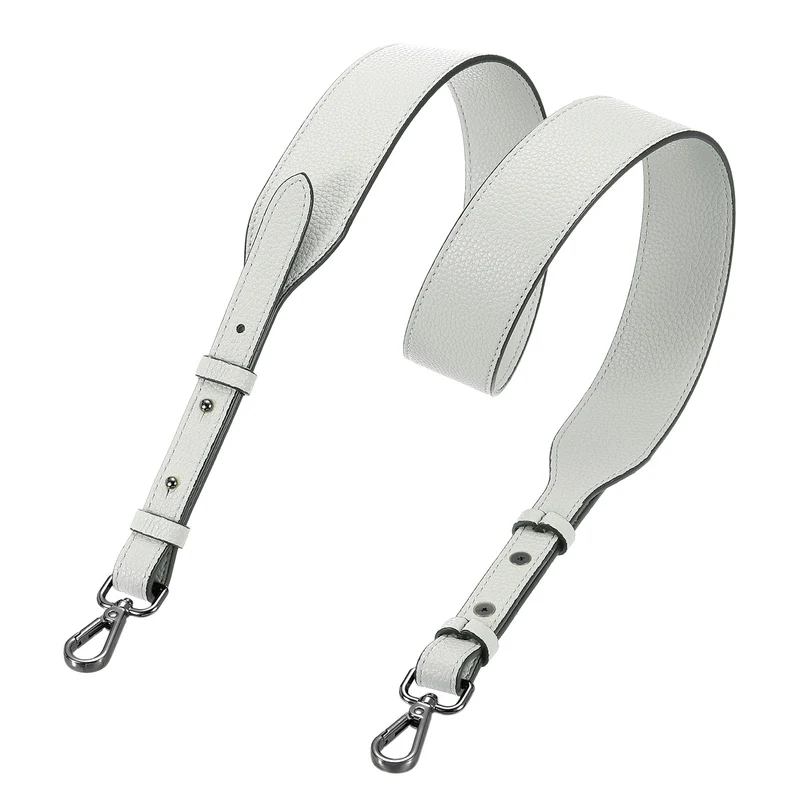 45.3" Adjustable PU Leather Purse Strap Crossbody Replacement Light Grey/Black