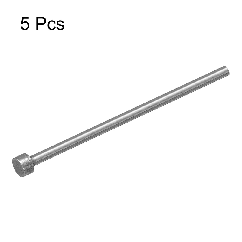 5Pcs Straight Ejector Pins, 4mm (0.16") Dia. SKD61 Round Tip Punch 100mm (4") Long for Mechanical Maintenance
