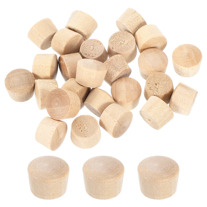 56Pcs Wood Button Plugs, 9.5mm/0.37" Hardwood Screw Hole Plug for Woodworking