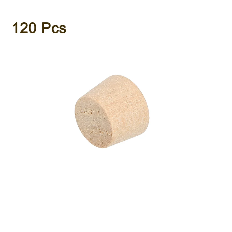 120Pcs Wood Button Plugs, 8.5mm/0.33" Hardwood Screw Hole Plug for Woodworking