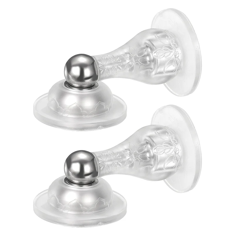 2Pcs 3.5" Magnetic Door Stoppers, Silicone Door Stop with Adhesive, Transparent