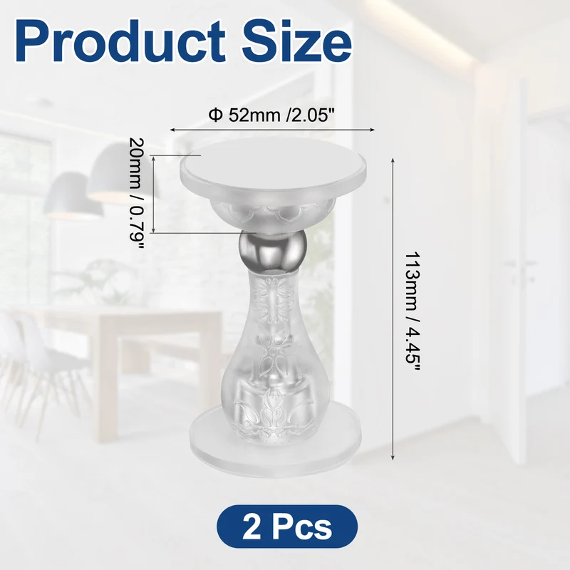 2Pcs 3.5" Magnetic Door Stoppers, Silicone Door Stop with Adhesive, Transparent