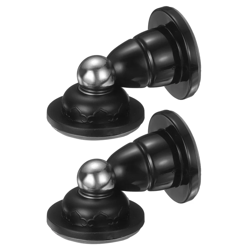 2Pcs 3" Magnetic Door Stoppers Silicone Door Stop with Adhesive Glossy Black