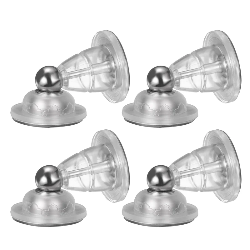 4Pcs 3" Magnetic Door Stoppers, Silicone Door Stop with Adhesive, Transparent