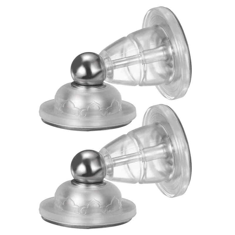 2Pcs 3" Magnetic Door Stoppers, Silicone Door Stop with Adhesive, Transparent