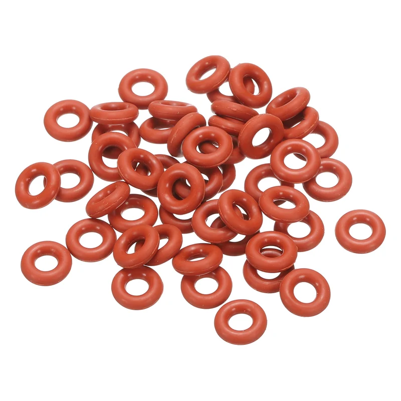 100Pcs Silicone O-Ring 10mm OD 4mm ID 3mm Width VMQ Sealing Gasket, Red