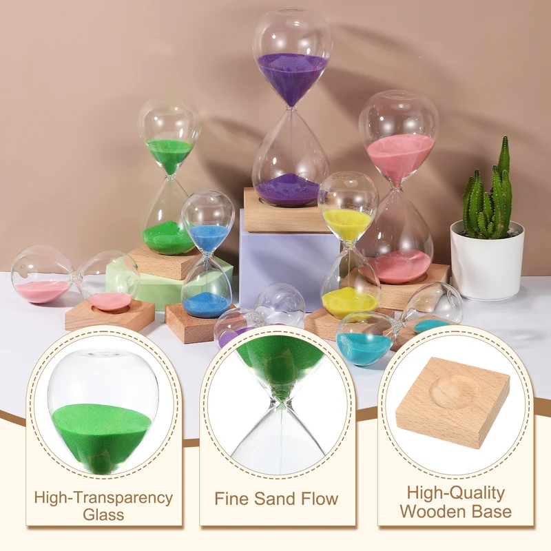 30 Minutes Sand Timer, Sand Watch with Wood Base, Green