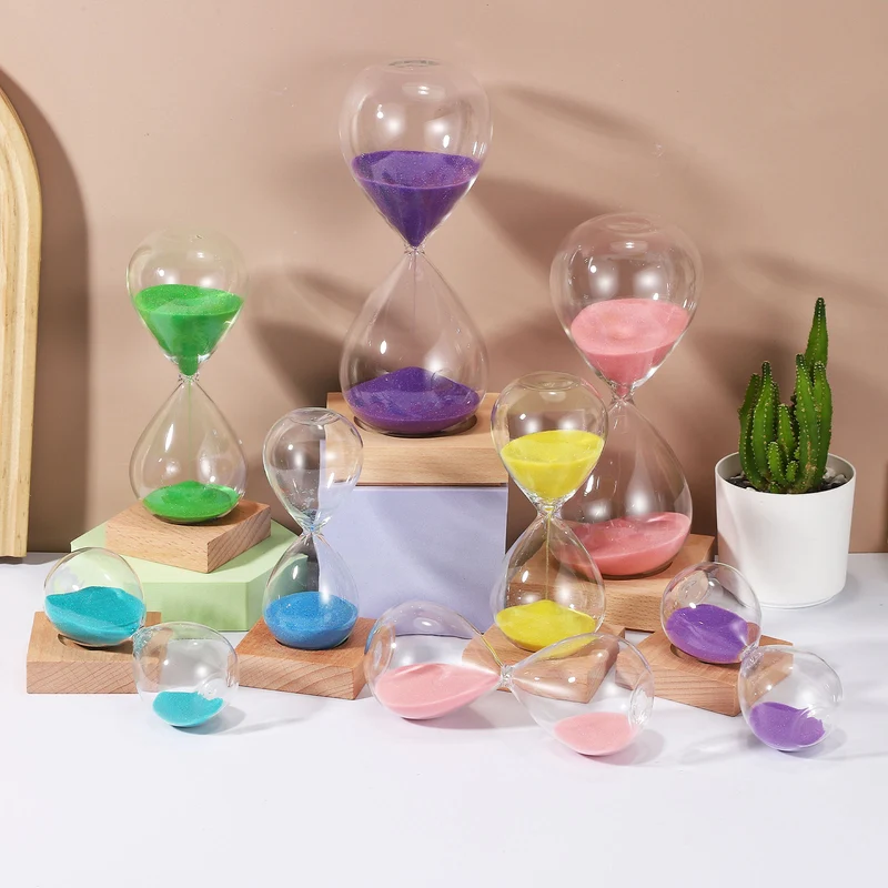 30 Minutes Sand Timer, Sand Watch with Wood Base, Green