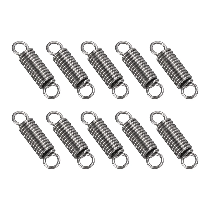 Extension Spring 10pcs Wire Dia 0.02" OD 0.12" Free Length 0.6"