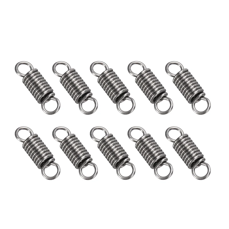 Extension Spring 10pcs Wire Dia 0.02" OD 0.12" Free Length 0.4"