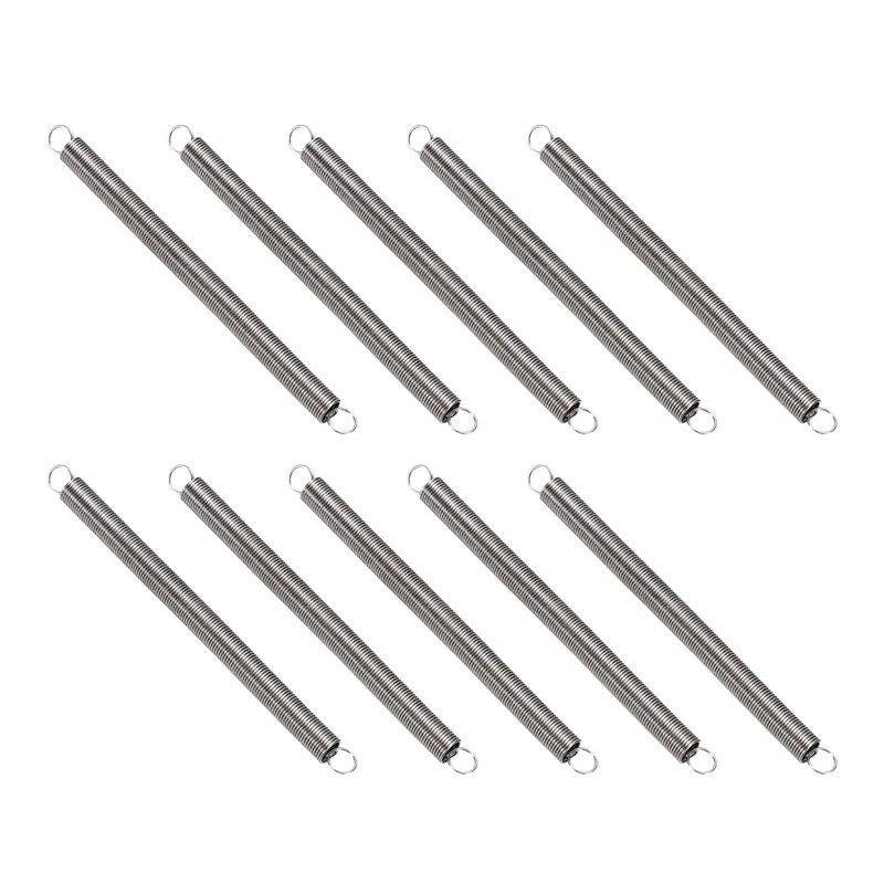 Extension Spring 10pcs Wire Dia 0.016" OD 0.16" Free Length 2.4"