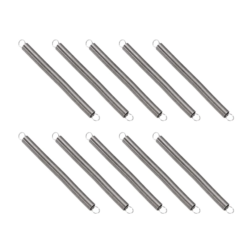 Extension Spring 10pcs Wire Dia 0.016" OD 0.16" Free Length 2.2"