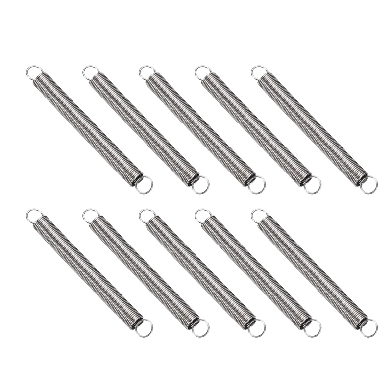 Extension Spring 10pcs Wire Dia 0.016" OD 0.16" Free Length 1.8"