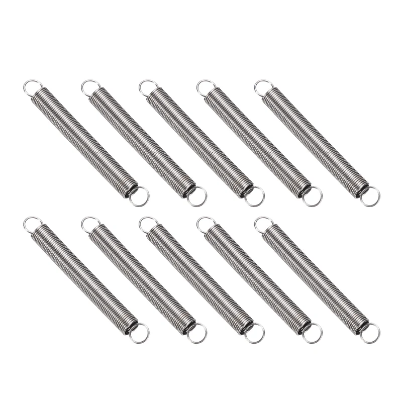 Extension Spring 10pcs Wire Dia 0.016" OD 0.16" Free Length 1.4"