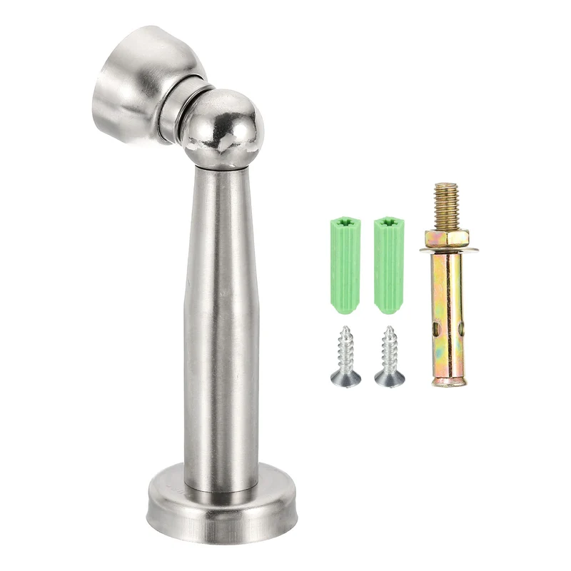 5.9" Magnetic Door Stoppers Wall Floor Mounted Door Catch Holder Silver
