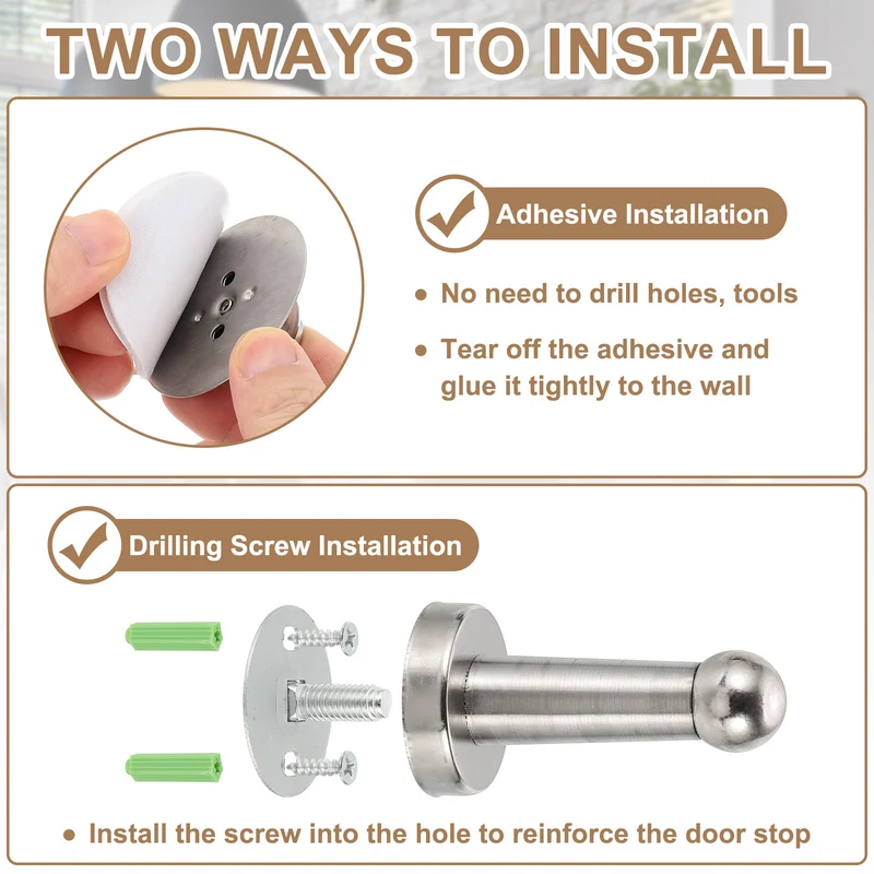 5.7" Magnetic Door Stoppers Wall Floor Mounted Door Catch Holder Silver