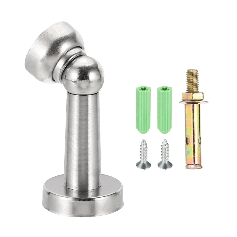 3.5" Magnetic Door Stoppers Wall Floor Mounted Door Catch Holder Silver]