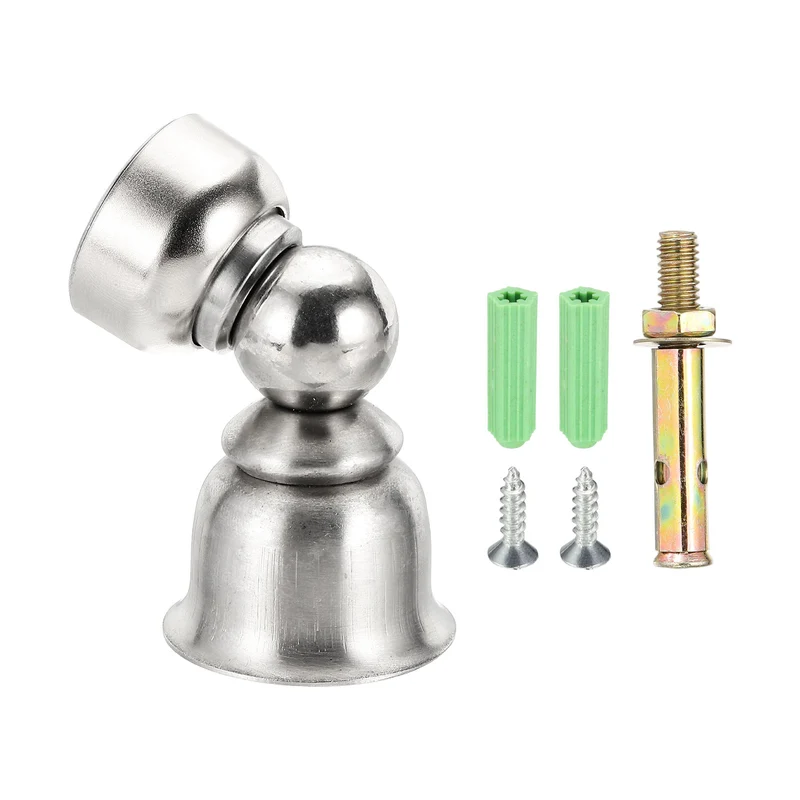 2.8" Magnetic Door Stoppers Wall Floor Mounted Door Catch Holder Silver