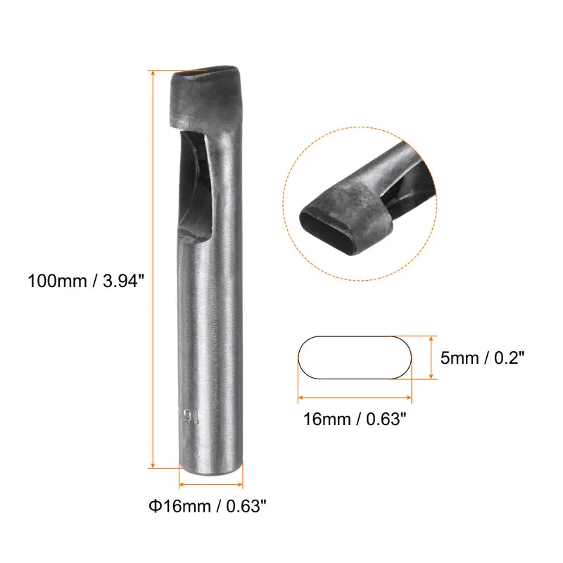 Leather Oval Hole Punch 16x5mm Belt Hole Puncher Oblong Hollow Punching Cutting Tool for Leather Crafting, Watch Band, Strap, Cloth, Gaskets