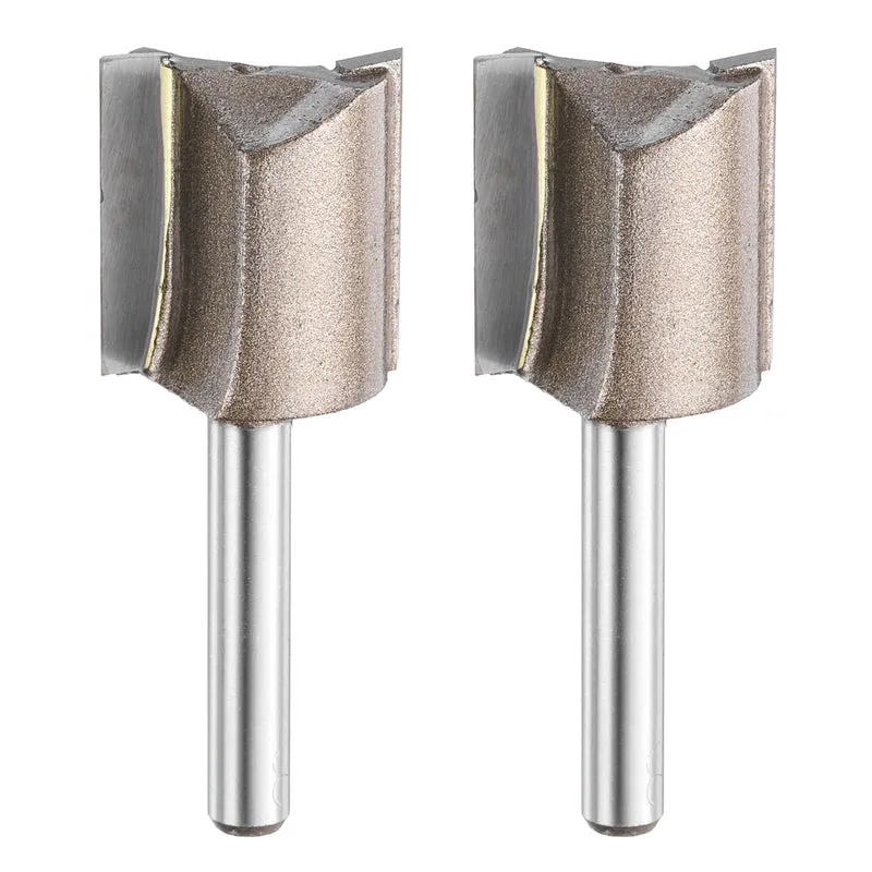 2pcs Straight Router Bit 1/4 Shank 55/64" Cutting Dia 2 Flutes 0.98" YG6 Carbide