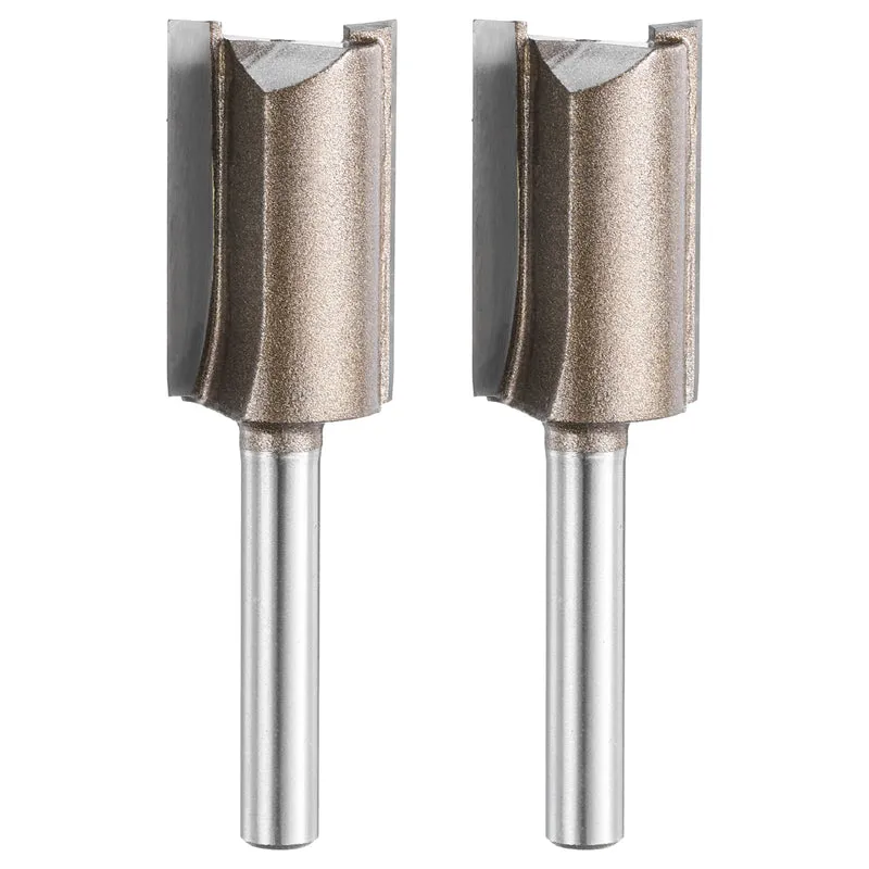 2pcs Straight Router Bit 1/4 Shank 45/64" Cutting Dia 2 Flutes 1.18" YG6 Carbide