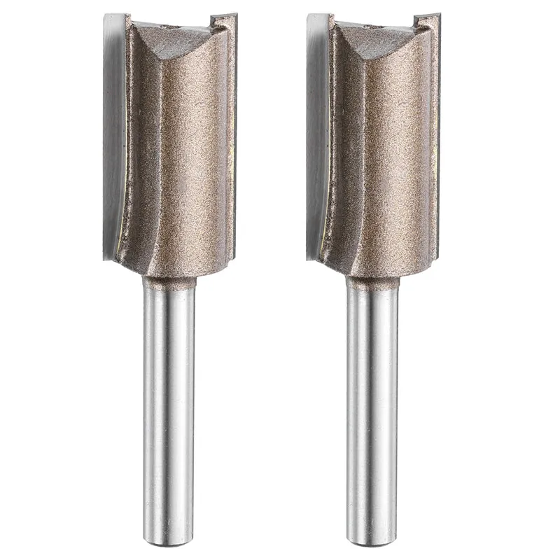 2pcs Straight Router Bit 1/4 Shank 5/8" Cutting Dia 2 Flutes 1.18" YG6 Carbide