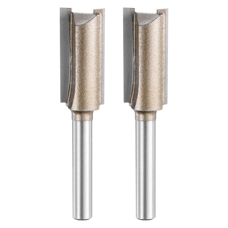 2pcs Straight Router Bit 1/4 Shank 35/64" Cutting Dia 2 Flutes 1.18" YG6 Carbide