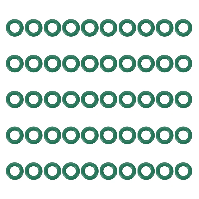 50Pcs Fluorine Rubber O-Ring 6.5mm OD 3.5mm ID 1.5mm Width,FKM Seal Gasket,Green