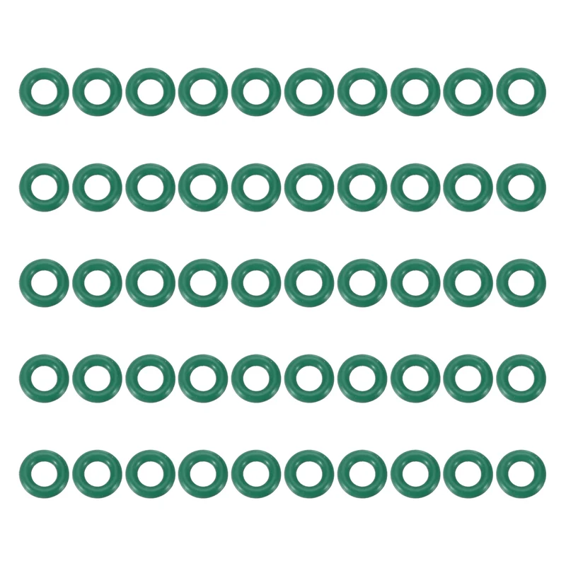 50Pcs Fluorine Rubber O-Ring 6mm OD 3mm ID 1.5mm Width,FKM Seal Gasket,Green