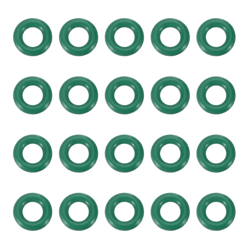 20Pcs Fluorine Rubber O-Ring 6mm OD 3mm ID 1.5mm Width,FKM Seal Gasket,Green