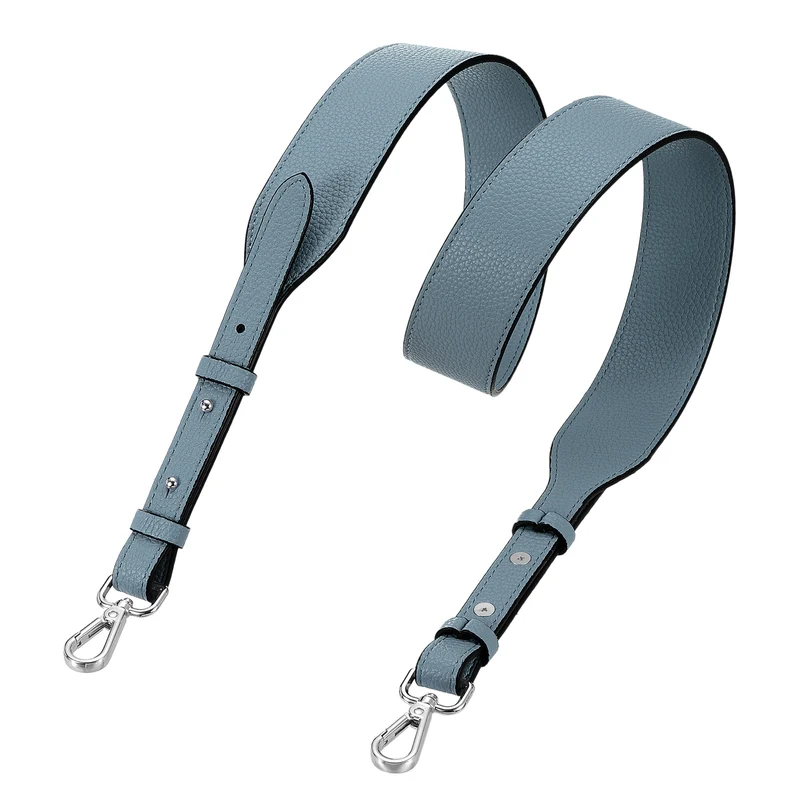 45.3" Adjustable PU Leather Purse Strap Crossbody Replacement Blue/Silver