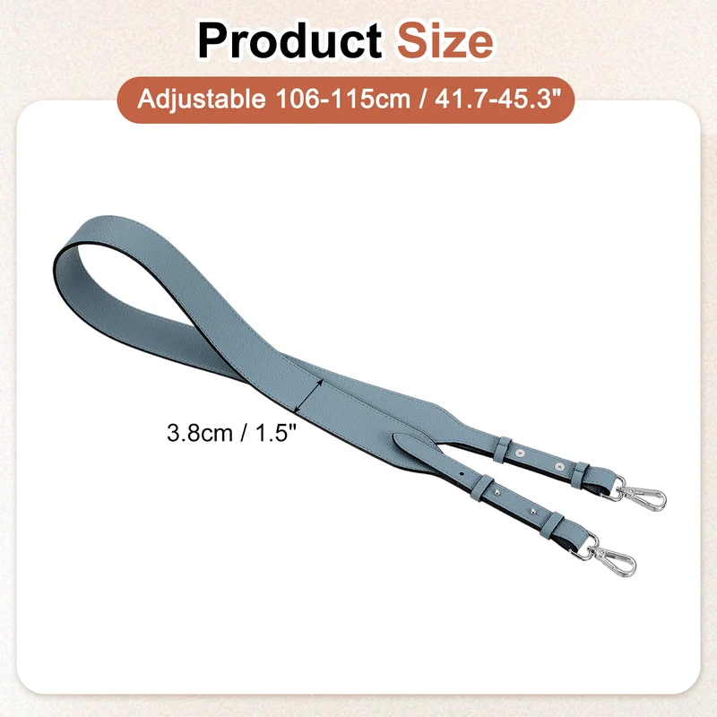 45.3" Adjustable PU Leather Purse Strap Crossbody Replacement Blue/Silver