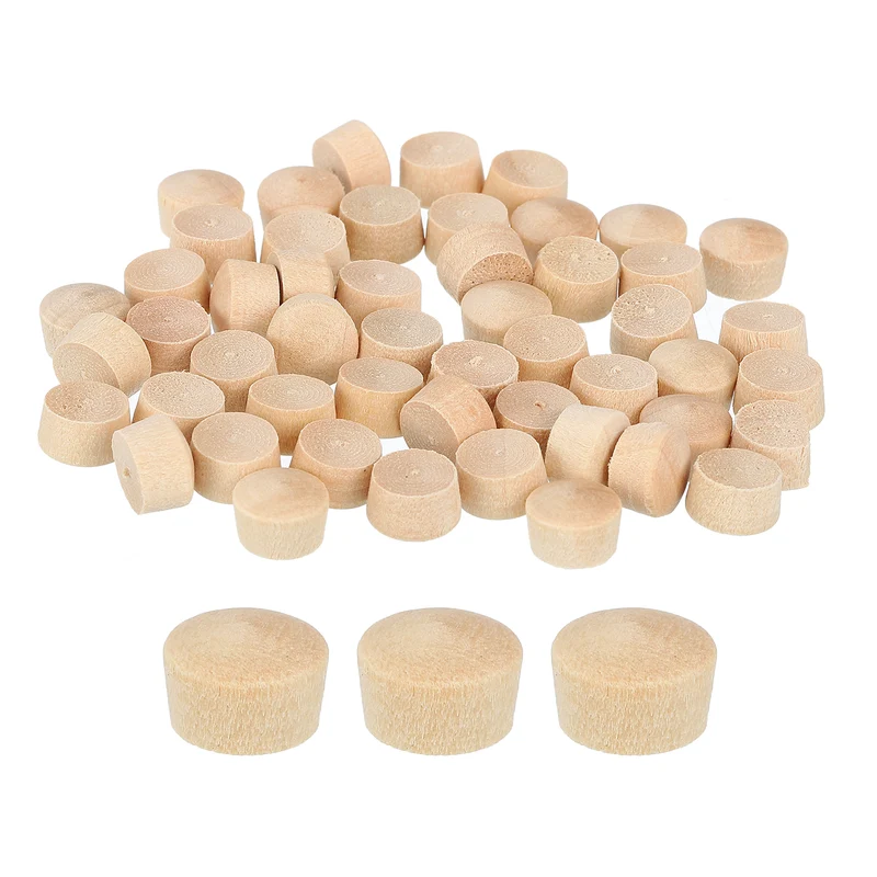 120Pcs Wood Button Plugs, 8mm/0.31" Hardwood Screw Hole Plug for Woodworking