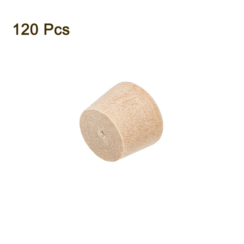 120Pcs Wood Button Plugs, 7.5mm/0.3" Hardwood Screw Hole Plug for Woodworking