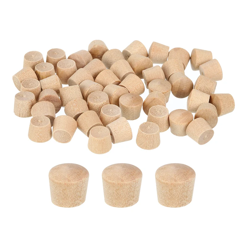80Pcs Wood Button Plugs, 7.5mm/0.3" Hardwood Screw Hole Plug for Woodworking