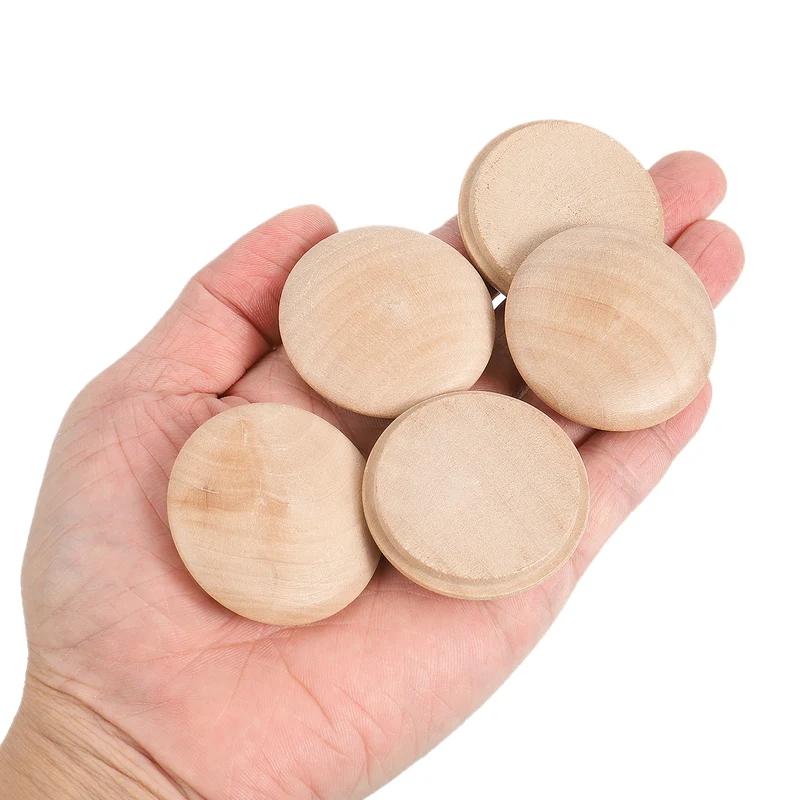 30Pcs Wood Button Plugs, 40mm/1.57" Hardwood Screw Hole Plug for Furniture