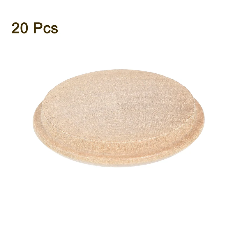 20Pcs Wood Button Plugs, 40mm/1.57" Hardwood Screw Hole Plug for Furniture