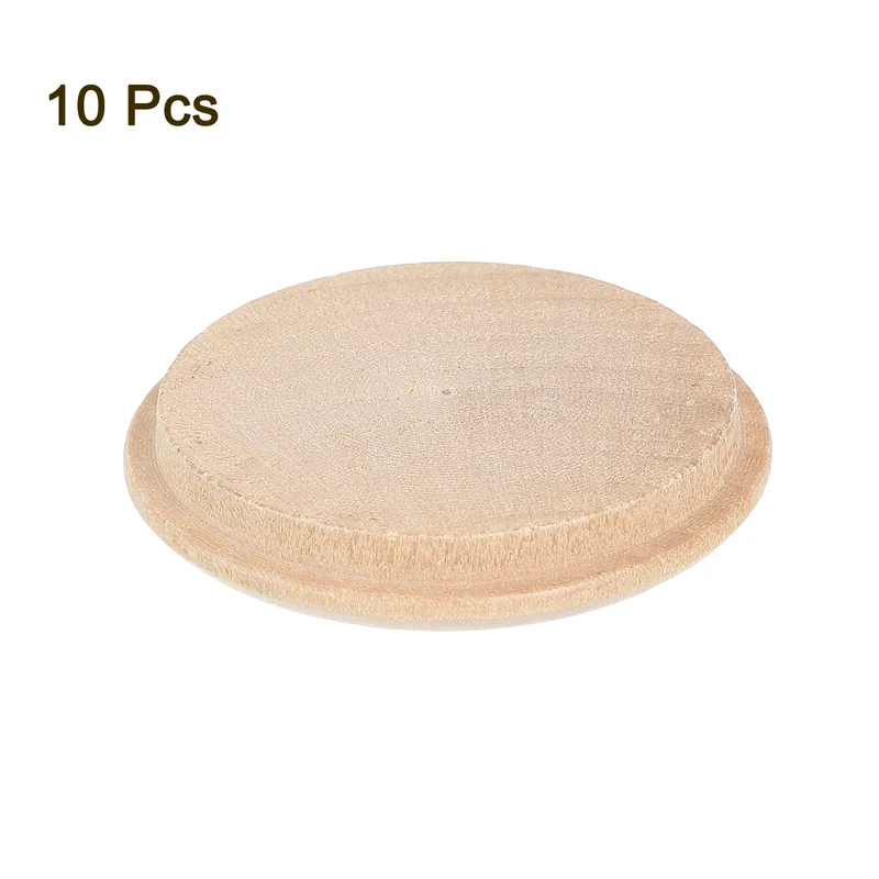 10Pcs Wood Button Plugs, 40mm/1.57" Hardwood Screw Hole Plug for Furniture