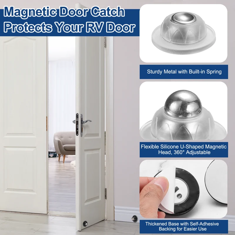 1.9" Magnetic Door Stoppers, Silicone Door Stop with Adhesive, Transparent