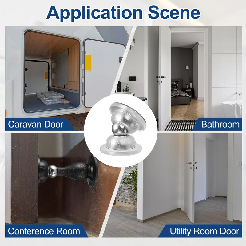4Pcs 1.9" Magnetic Door Stoppers, Silicone Door Stop with Adhesive, Transparent
