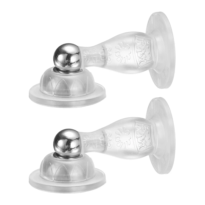 2Pcs 3.5" Magnetic Door Stoppers, Silicone Door Stop with Adhesive, Transparent